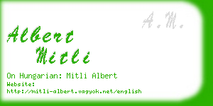 albert mitli business card